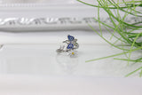 wunderschöne ring mit schmetterling und bluemen motiov, kinderschmuck