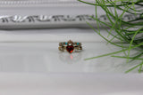ring mit herz blumen, und stein motiv