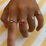 Laragold kollektion rings - ring mit herz blumen, und stein motiv