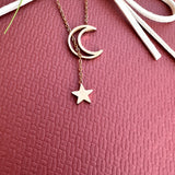 Klassischer Stil Stern Mond Titan Stahl vergoldeter Choker - 1 Stück Halskette für Damen