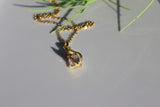 Elegante Tropfen-Halskette für Damen, 18K vergoldet, Zirkon-Inlay, Edelstahl