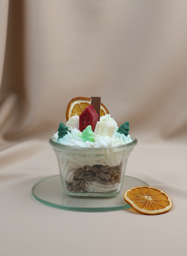 Winterdorf-Duftkerze aus Sojawachs in Geschenkverpackung