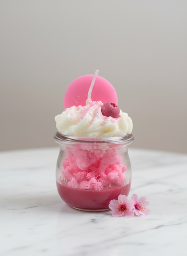 Handgegossene Macaron-Duftkerze als Geschenkidee