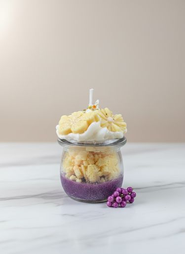 Handgegossene Duftkerze aus Sojawachs im Glas