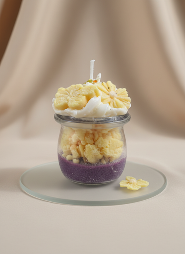 Handgegossene Duftkerze aus Sojawachs im Glas