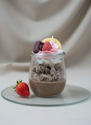 Dessertähnliche Duftkerze vegan und handgegossen