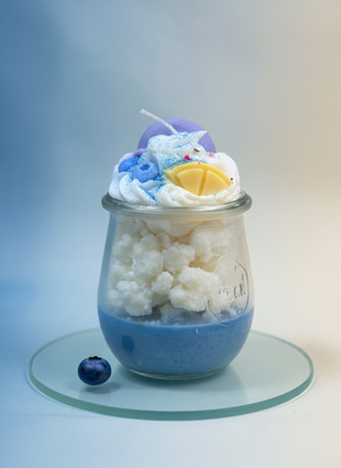 Handgegossene Sojawachskerze mit fruchtigem Duft