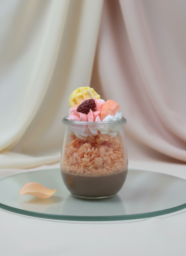 Handgegossene Sojawachskerze im Dessertglas