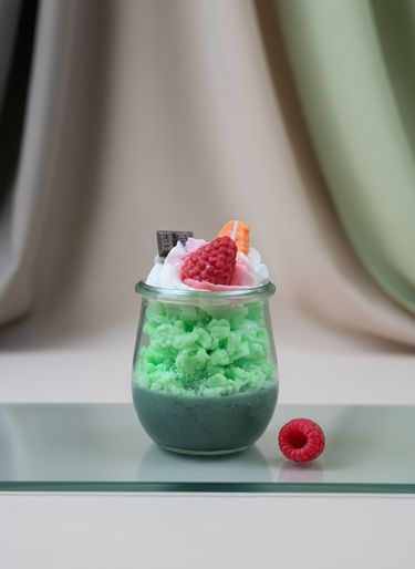 Handgegossene Sojawachskerze mit fruchtig-frischem Duft