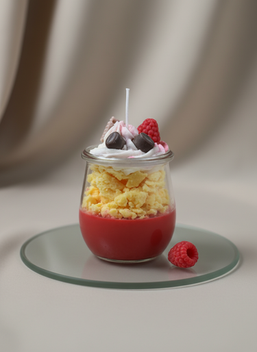 Handgegossene Sojawachskerze in Beerendesign als Geschenk