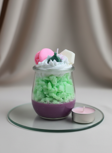 Candy Macaron Duftkerze handgegossen im Glas