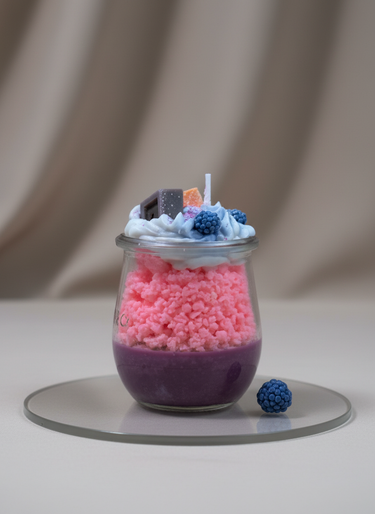 Fruchtig cremige Duftkerze in Dessertglas vegan