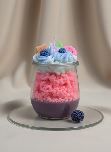 Duftende Unicorn-Dessertkerze im Glas handgegossen Idee zum Valentinstag