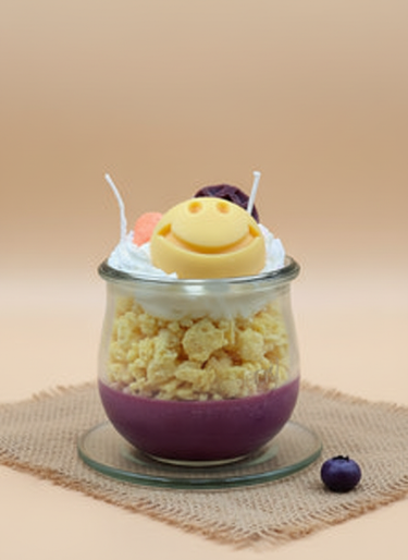 Gelbe Smiley Dream Duftkerze im Glas