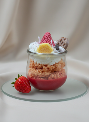 Handgegossene Duftkerze mit winterlichem Aroma im Glas