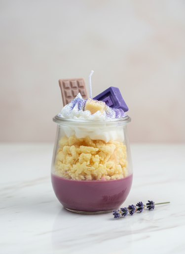 Handgegossene Sojawachs-Duftkerze in Schokoladenoptik