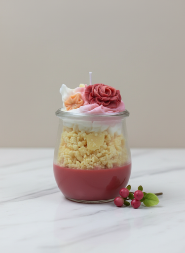 Duftkerze aus Sojawachs in Blüten-Optik