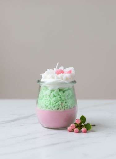 Bunte Frühlingsduftkerze aus handgegossenem Sojawachs