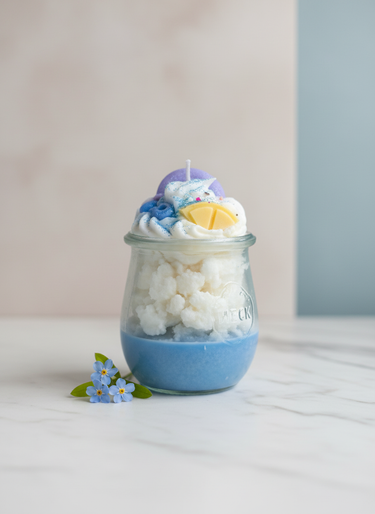 Handgegossene Sojawachskerze mit fruchtigem Duft