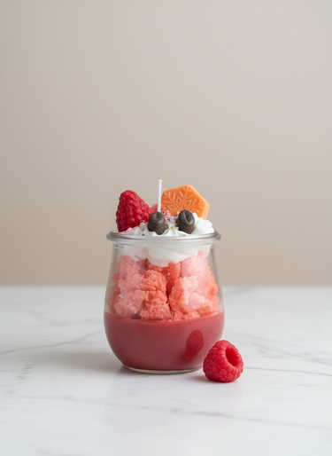 Handgegossene Duftkerze im Glas mit Beerenduft