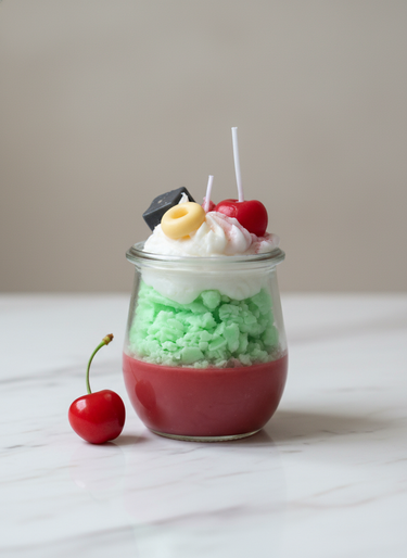 Handgegossene Sojakerze mit fruchtig-verspieltem Duft kleines Präsent zum Geburtstag