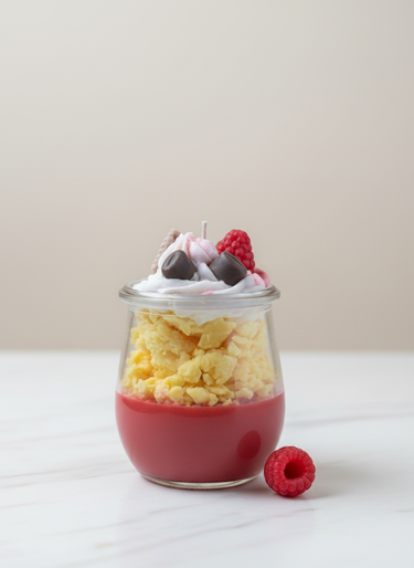 Handgegossene Sojawachskerze in Beerendesign als Geschenk