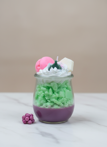 Candy Macaron Duftkerze handgegossen im Glas