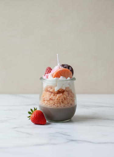 Festliche Sojawachskerze im Glas handgegossen