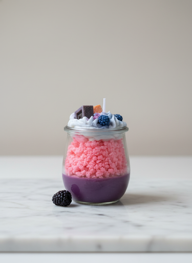 Fruchtig cremige Duftkerze in Dessertglas vegan