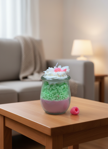 Bunte Frühlingsduftkerze aus handgegossenem Sojawachs