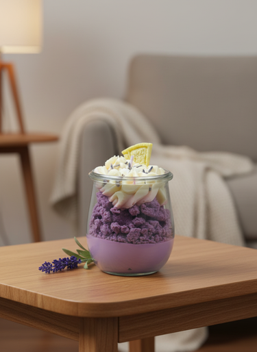 Handgegossene Sojakerze mit frischem blumigem Duft