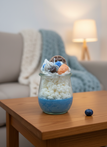 Handgegossene Winterduftkerze im Glas als Geschenkidee