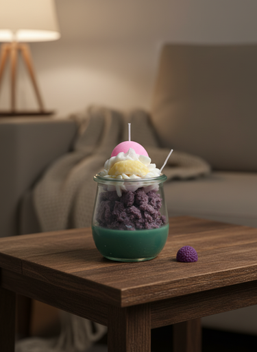 Sojawachs-Duftkerze im Dessert-Design gemütliche Atmosphäre