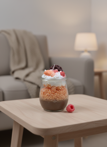 Handgegossene Sojawachskerze mit fruchtig-cremigem Duft