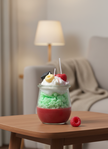 Handgegossene Sojakerze mit fruchtig-verspieltem Duft kleines Präsent zum Geburtstag