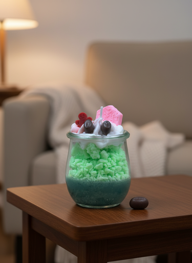 Handgegossene Duftkerze aus Sojawachs im Glas