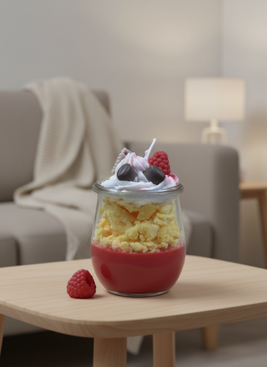 Handgegossene Sojawachskerze in Beerendesign als Geschenk