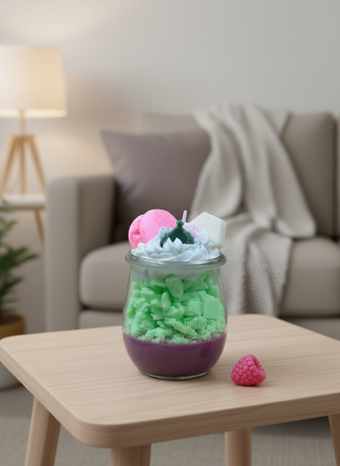 Candy Macaron Duftkerze handgegossen im Glas