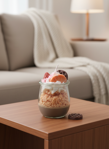 Festliche Sojawachskerze im Glas handgegossen