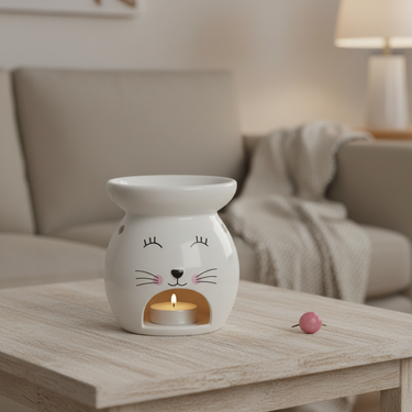 Katze Duftlampe aus Keramik