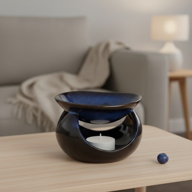 Abstrakte dunkel gesprenkelte Duftlampe aus Keramik