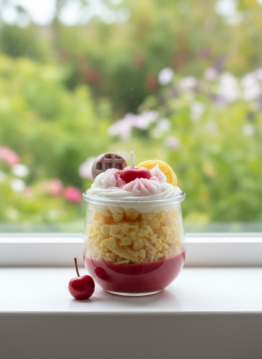 Glas-Duftkerze mit süßem Dessertduft handgegossen