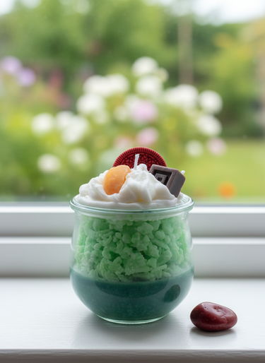 Handgegossene vegane Duftkerze im nostalgischen Glas