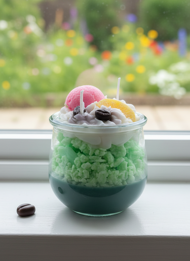 Duftkerze in Macaron-Form aus Sojawachs