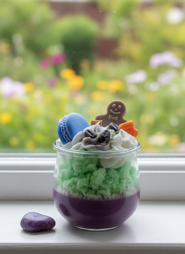 Winterliche Sojawachskerze im Kaffeehaus-Stil