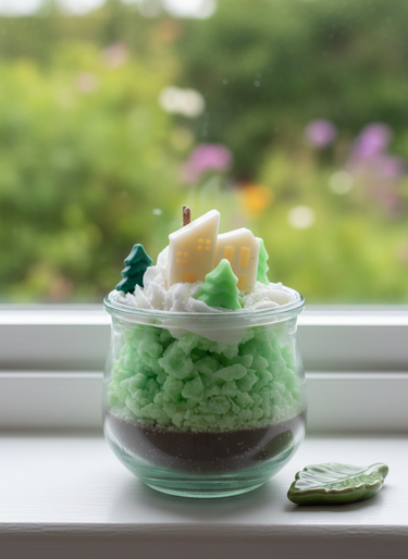 Handgegossene Duftkerze Grüne Idylle im Glas