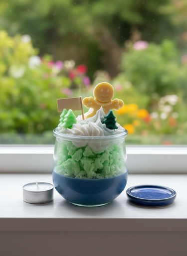 Duftkerze im Glas mit Winterwaldaroma