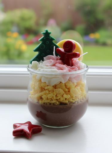 Duftkerze mit weihnachtlichem Waldduft im Glas