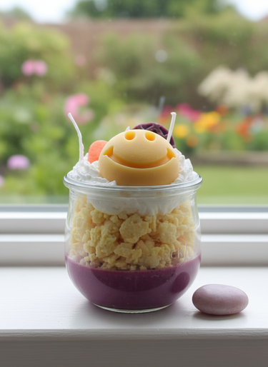 Gelbe Smiley Dream Duftkerze im Glas