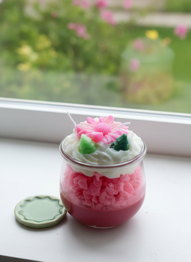 Duftkerze aus Sojawachs mit Frostblütenduft im Glas Geschenk zu